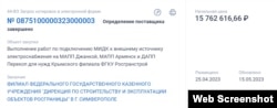 Тендер на подключение мобильных инспекционно-досмотровых комплексов к внешнему источнику электроснабжения на российских пунктах пропуска «Джанкой», «Армянск» и «Перекоп». Скриншот российского портала госзакупок zakupki.gov.ru