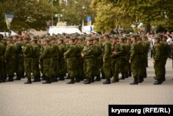 Проводы российских военнослужащих 47-й мотострелковой дивизии на войну в Украине, Севастополь, 27 сентября 2022