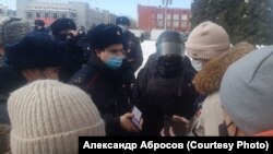 Акция протеста против войны в Украине, Новосибирск, 26 февраля 2022 года