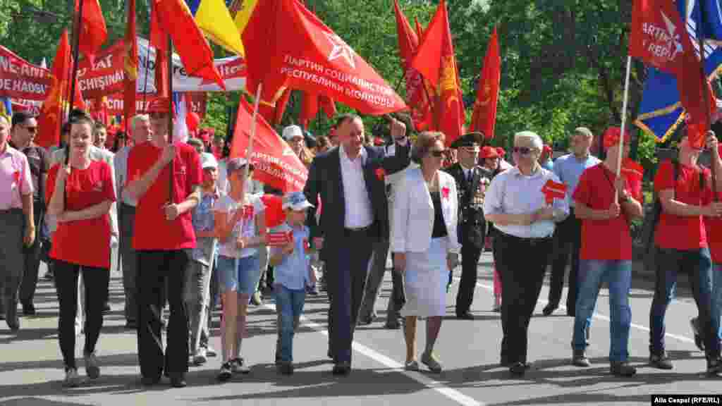 Moldova, Kişinau. Sosialist partiyasının 1 May mitinqi.&nbsp;