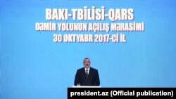 Bakı-Tbilisi-Qars dəmir yolunun açılış mərasimi