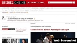 Вэб-скрин со статьи в Der Spiegel о значимости победы Азербайджана на Eurovision